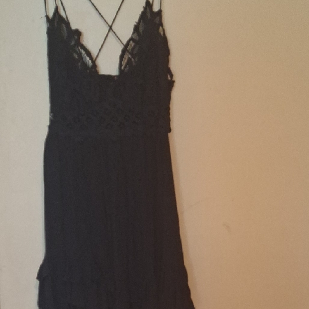Black Lace Strappy Dress